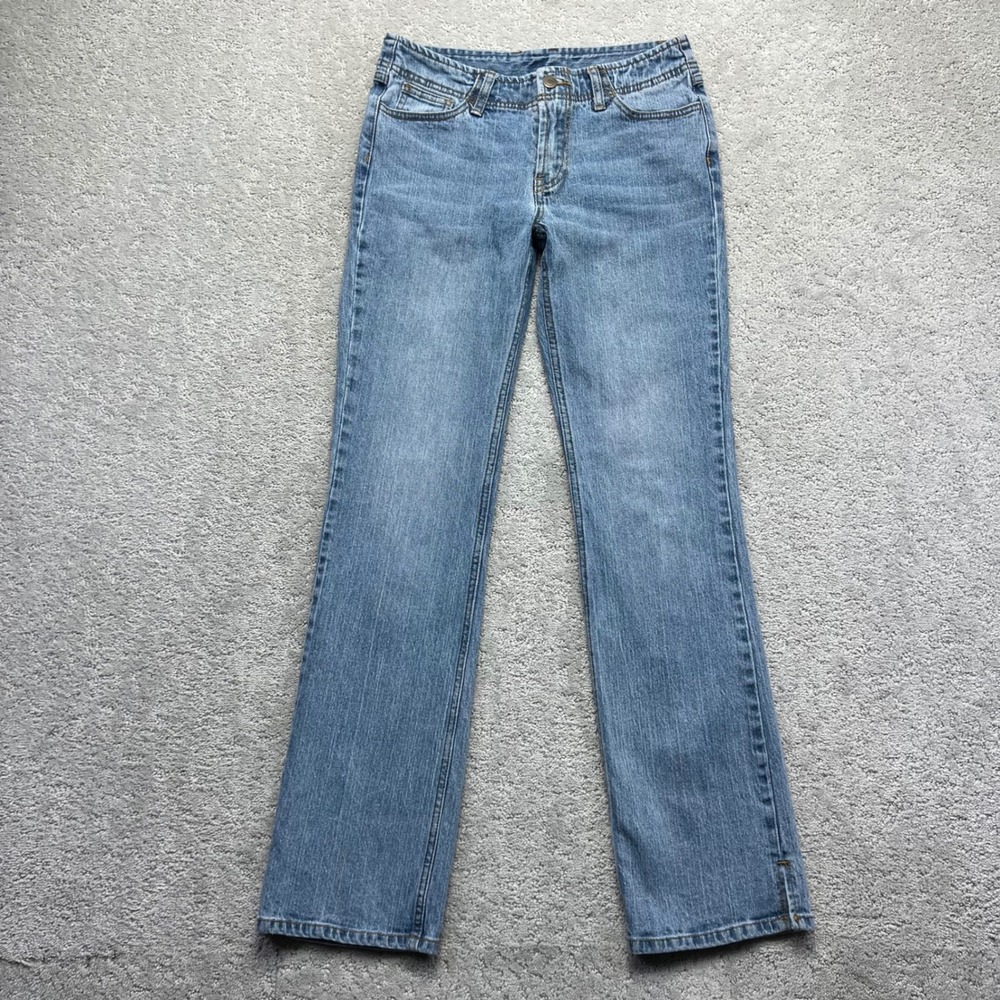J. Galt Jeans Womens Small Blue Denim Light Wash Low Rise Bootcut Side Slit Hem